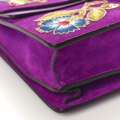 Gucci Suede Dragon Embroidered Medium Dionysus Shoulder Bag Bright Purple Multicolor 9 of 11