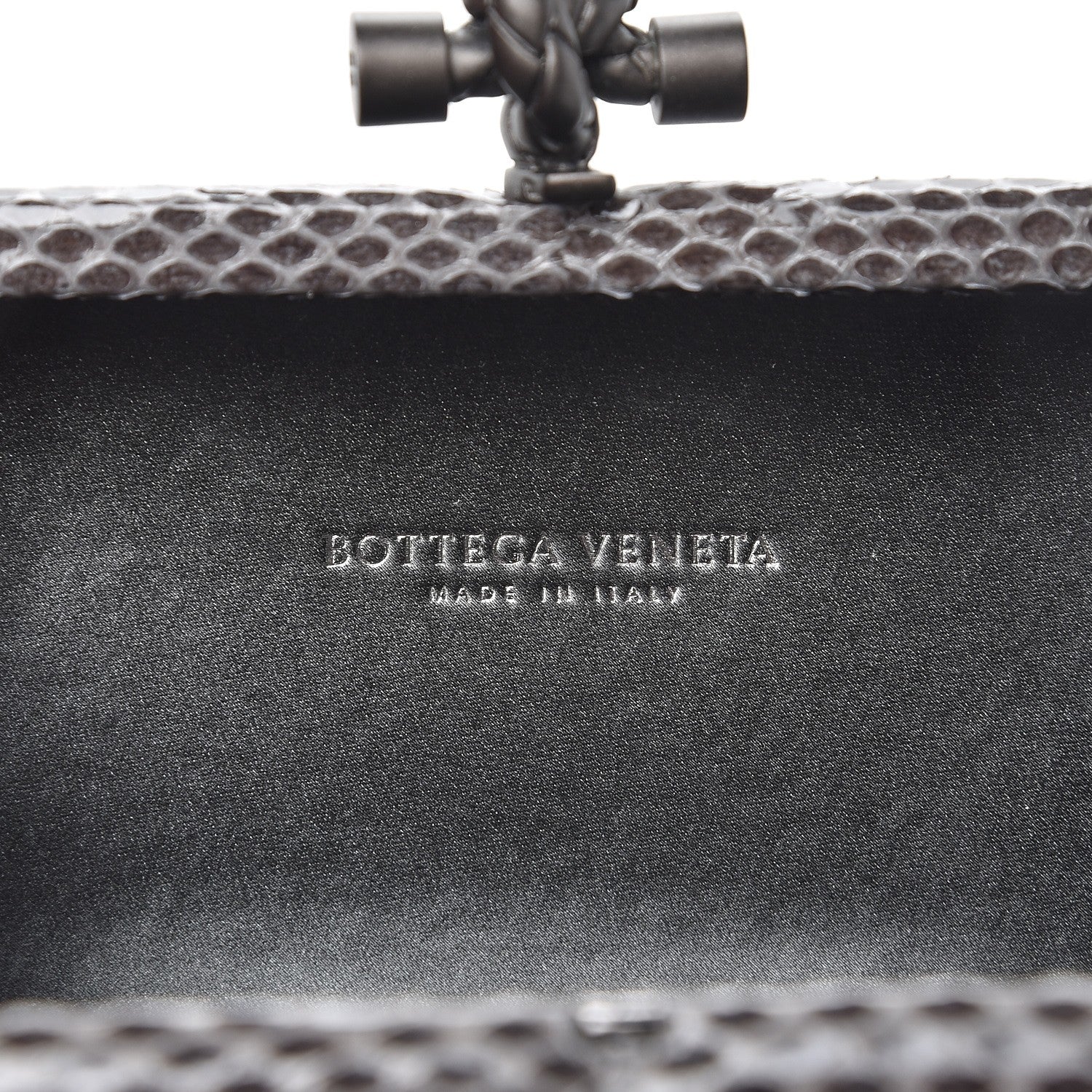 Bottega Veneta Satin Intreccio Impero Ayers Knot Clutch Light Grey 6 of 6