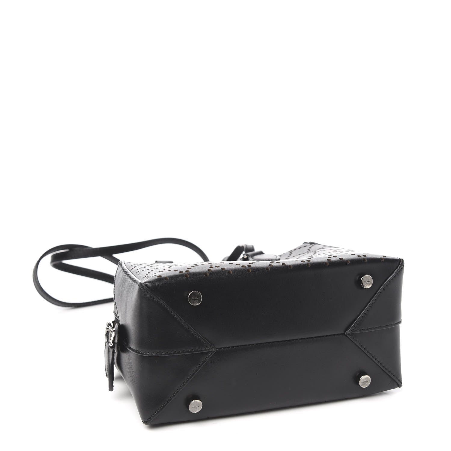 Alaia Calfskin Lux Laser Cut Arabesque Dome Bag Black 3 of 8