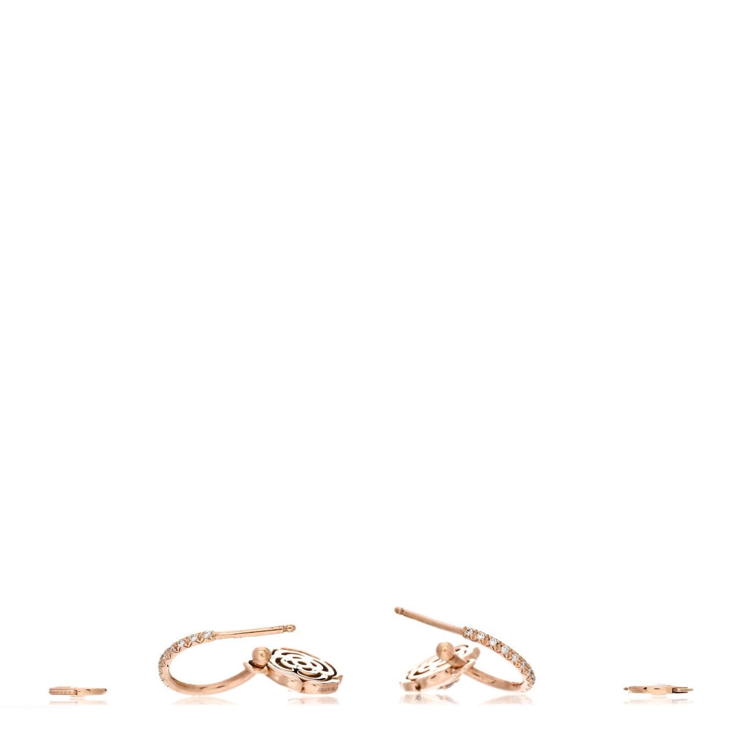 18K Rose Gold Diamond Extrait de Camelia Drop Earrings