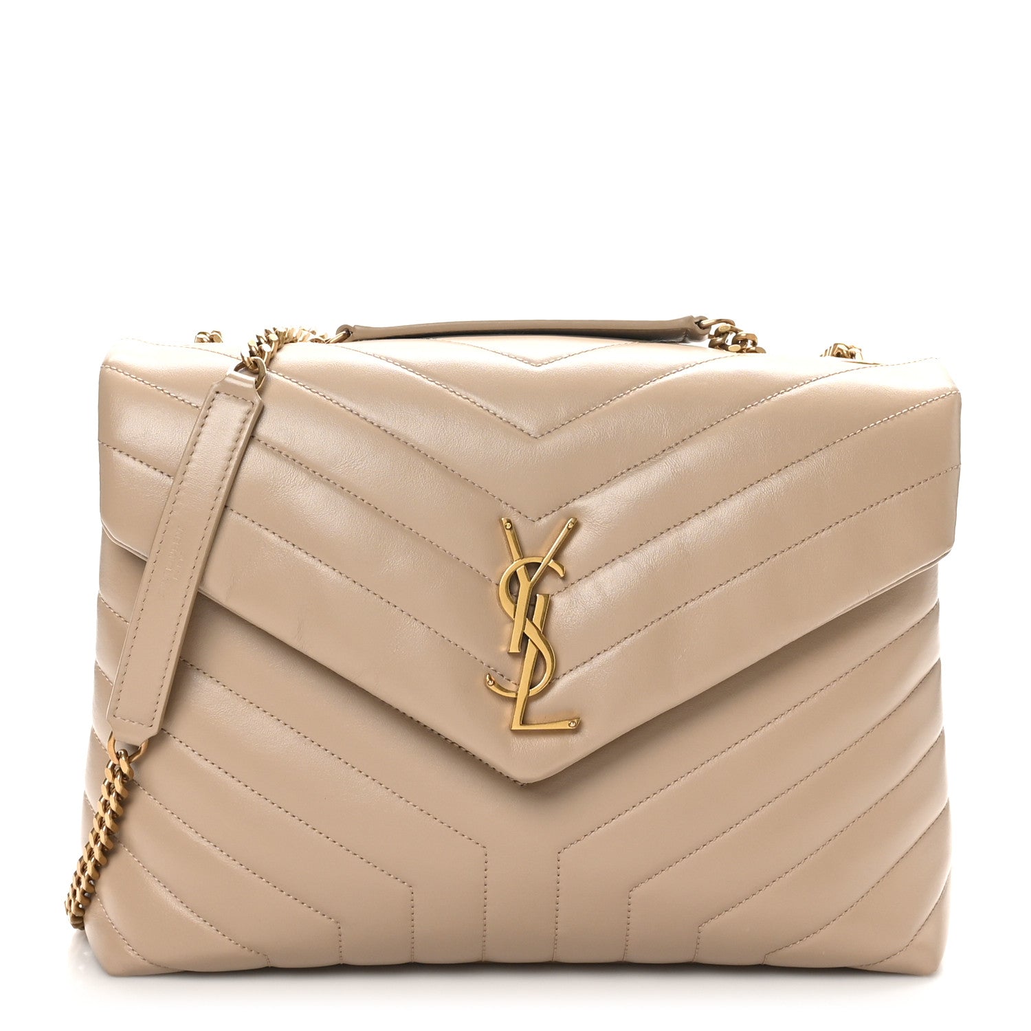 Saint Laurent Calfskin Y Quilted Monogram Medium Loulou Chain Satchel 1 of 10