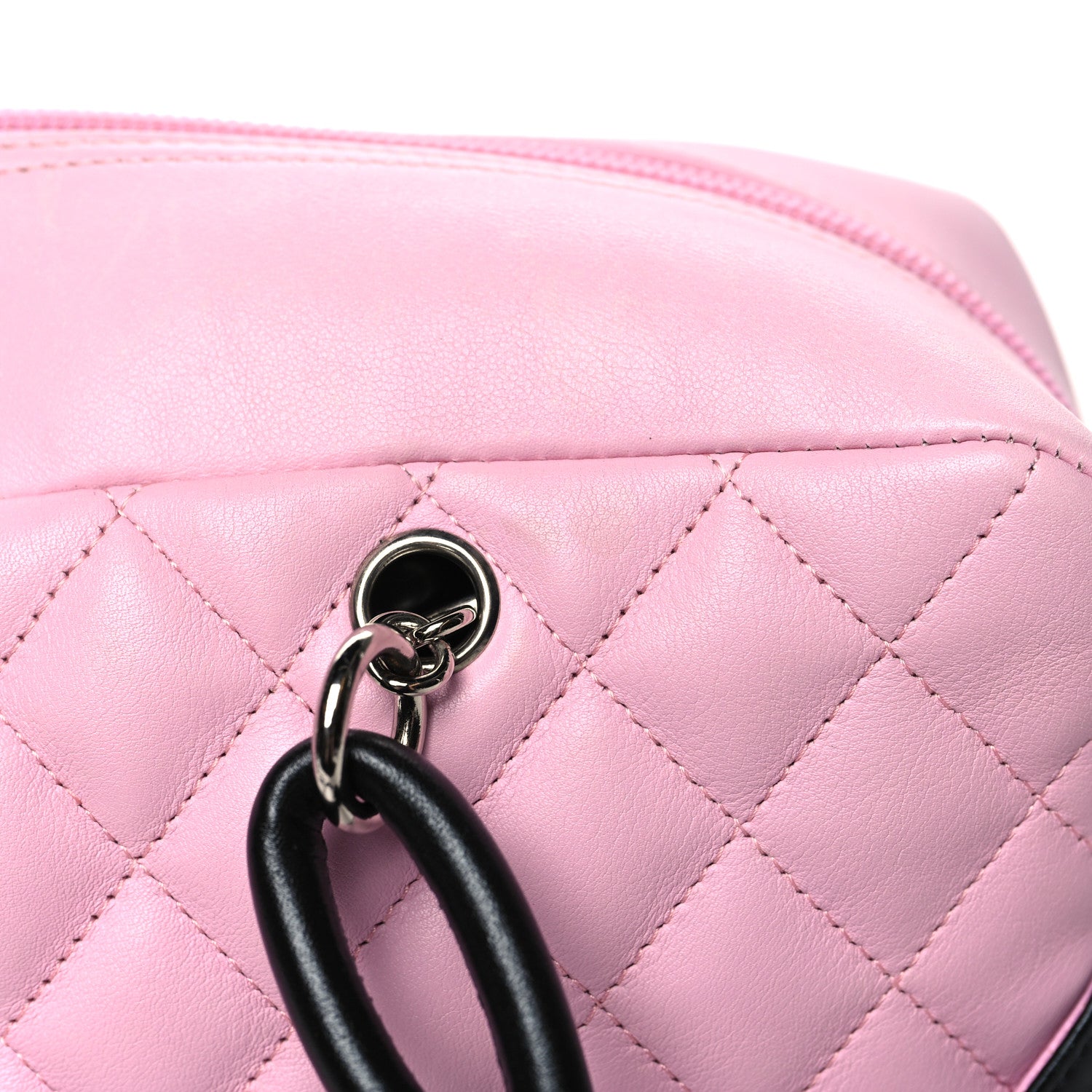 Chanel Calfskin Quilted Large Cambon Bowler Pink Black Pink Black 14 of 15