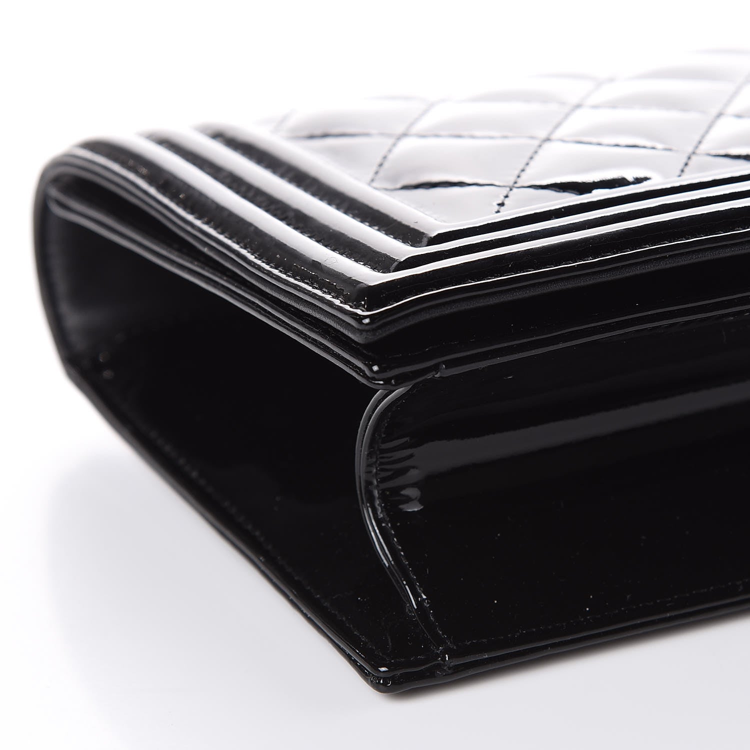 Chanel Patent Quilted Boy Flap Clutch Black 8 of 11
