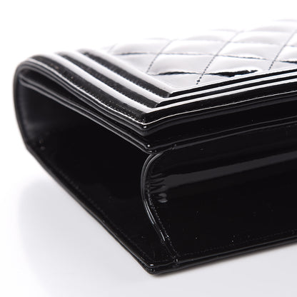 Chanel Patent Quilted Boy Flap Clutch Black 8 of 11