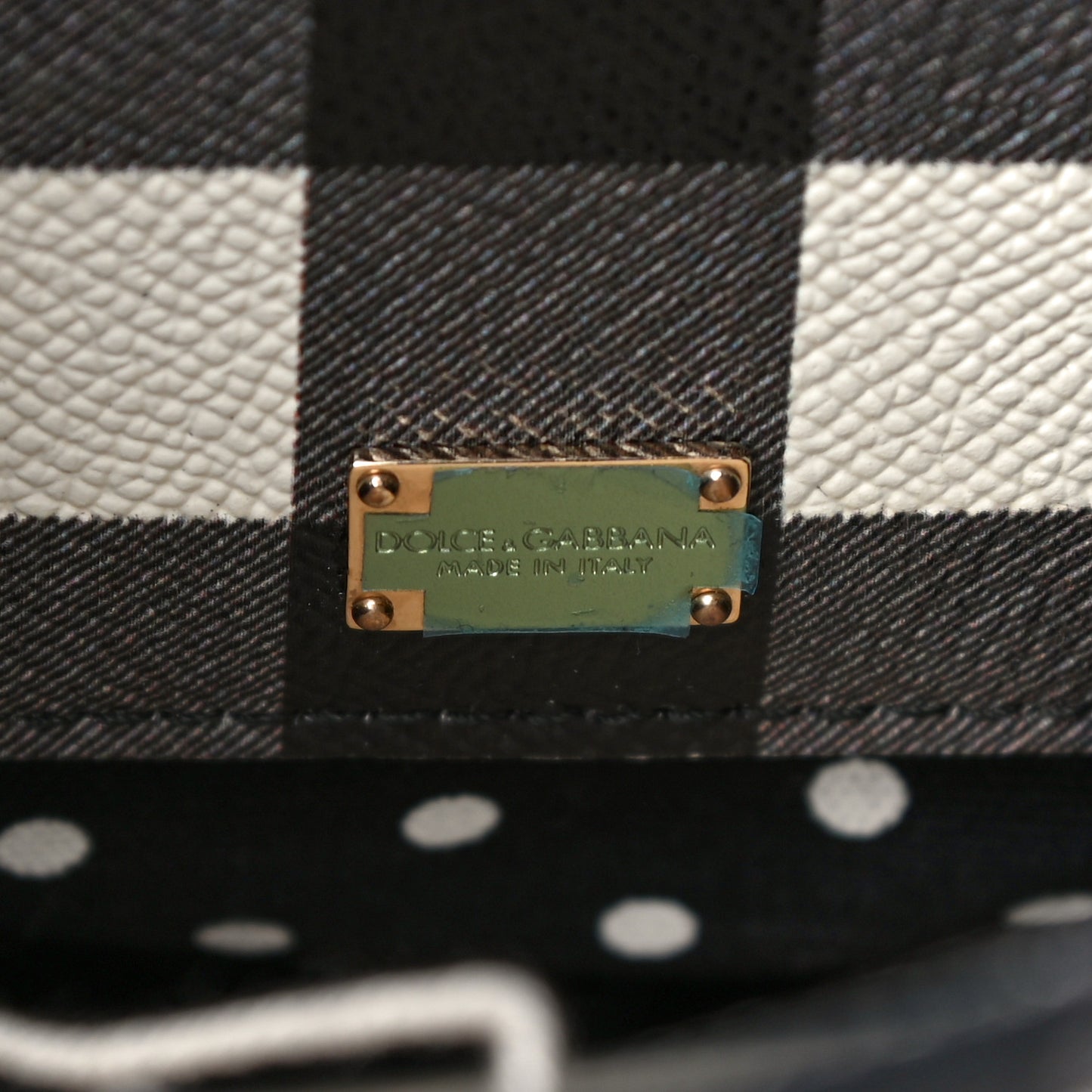 Dauphine Print Checker Medium Miss Sicily Satchel Black White