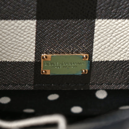 Dolce & Gabbana Dauphine Print Checker Medium Miss Sicily Satchel Black White 6 of 18