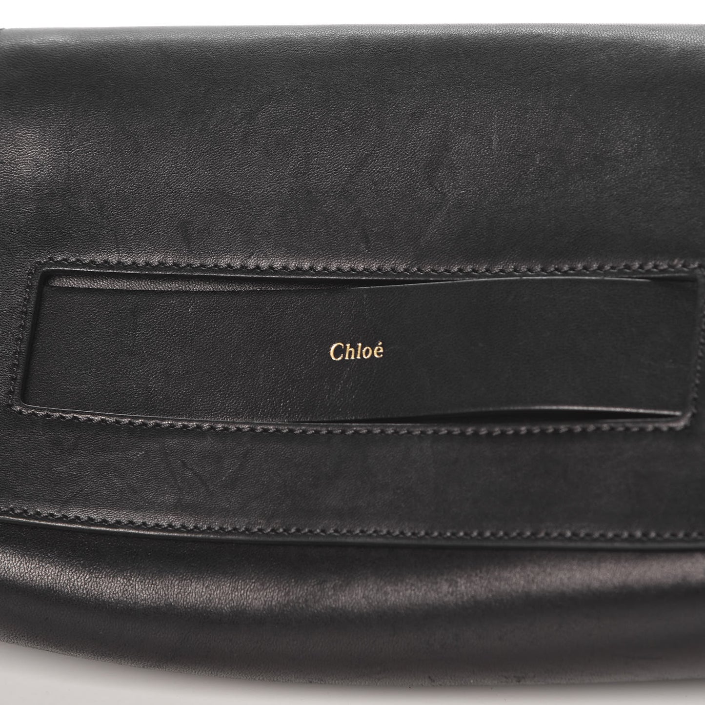 Lambskin Medium Elle Chain Clutch Black