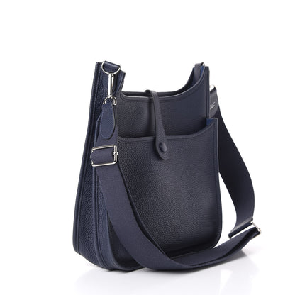 Hermes Taurillon Clemence Evelyne III PM Bleu Nuit 2 of 12