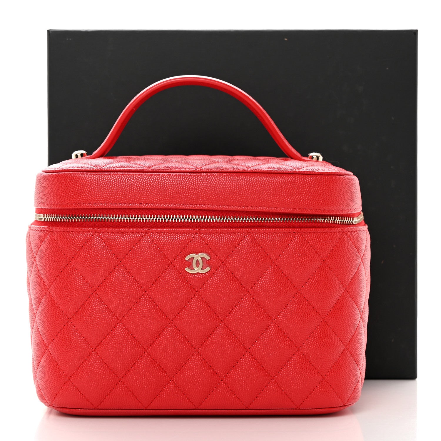 Chanel Caviar Quilted Large Vanity Pouch Red 11 of 11