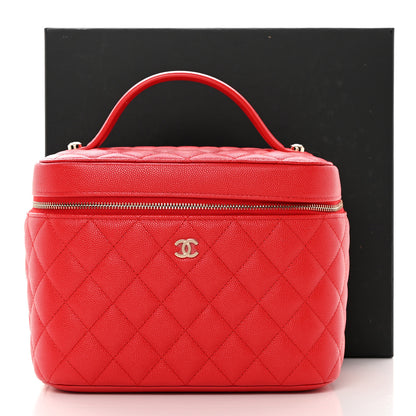 Chanel Caviar Quilted Large Vanity Pouch Red 11 of 11