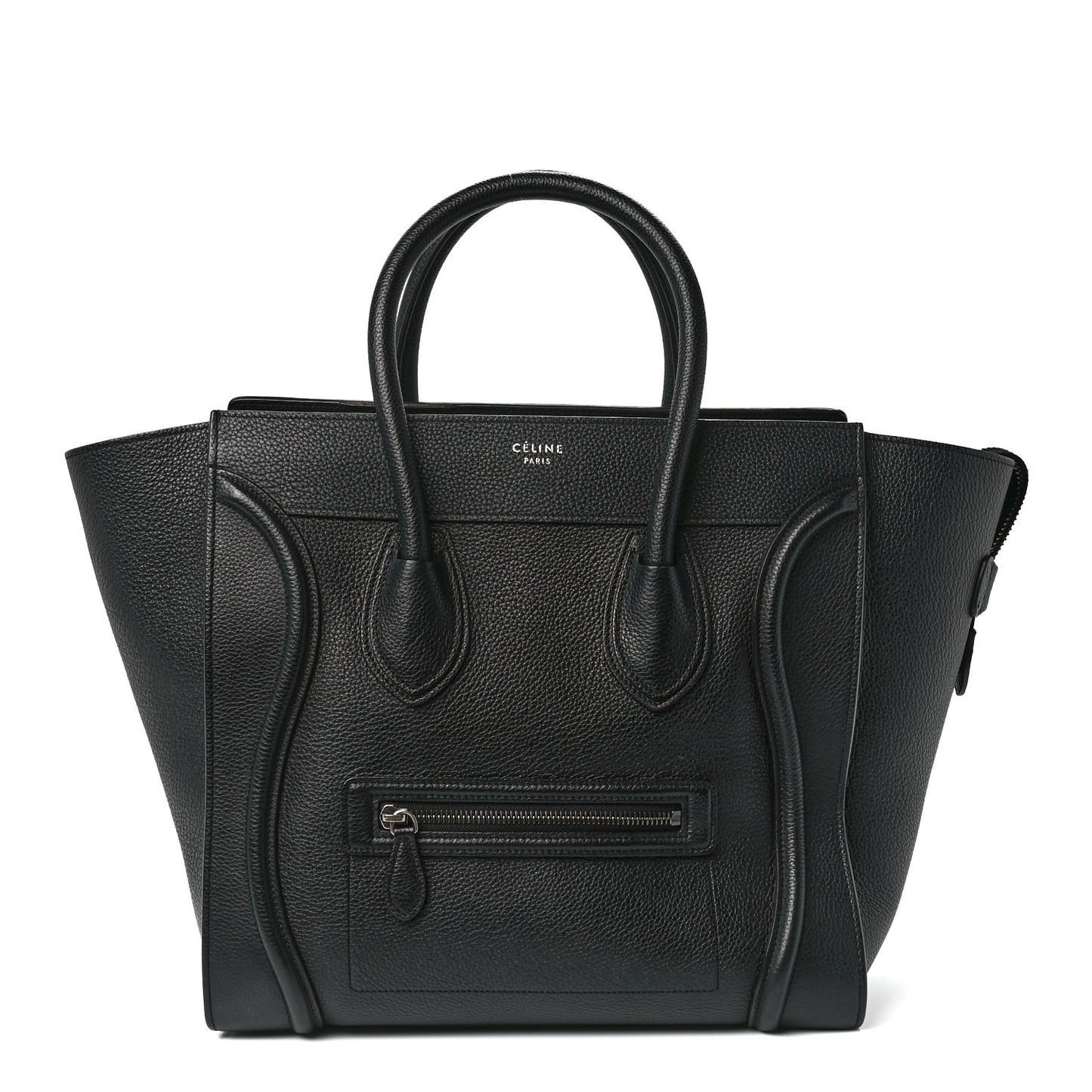 Drummed Calfskin Mini Luggage Black
