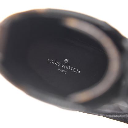 Louis Vuitton Suede Calfskin Monogram Laureate Platform Desert Boots 35 Black 6 of 9