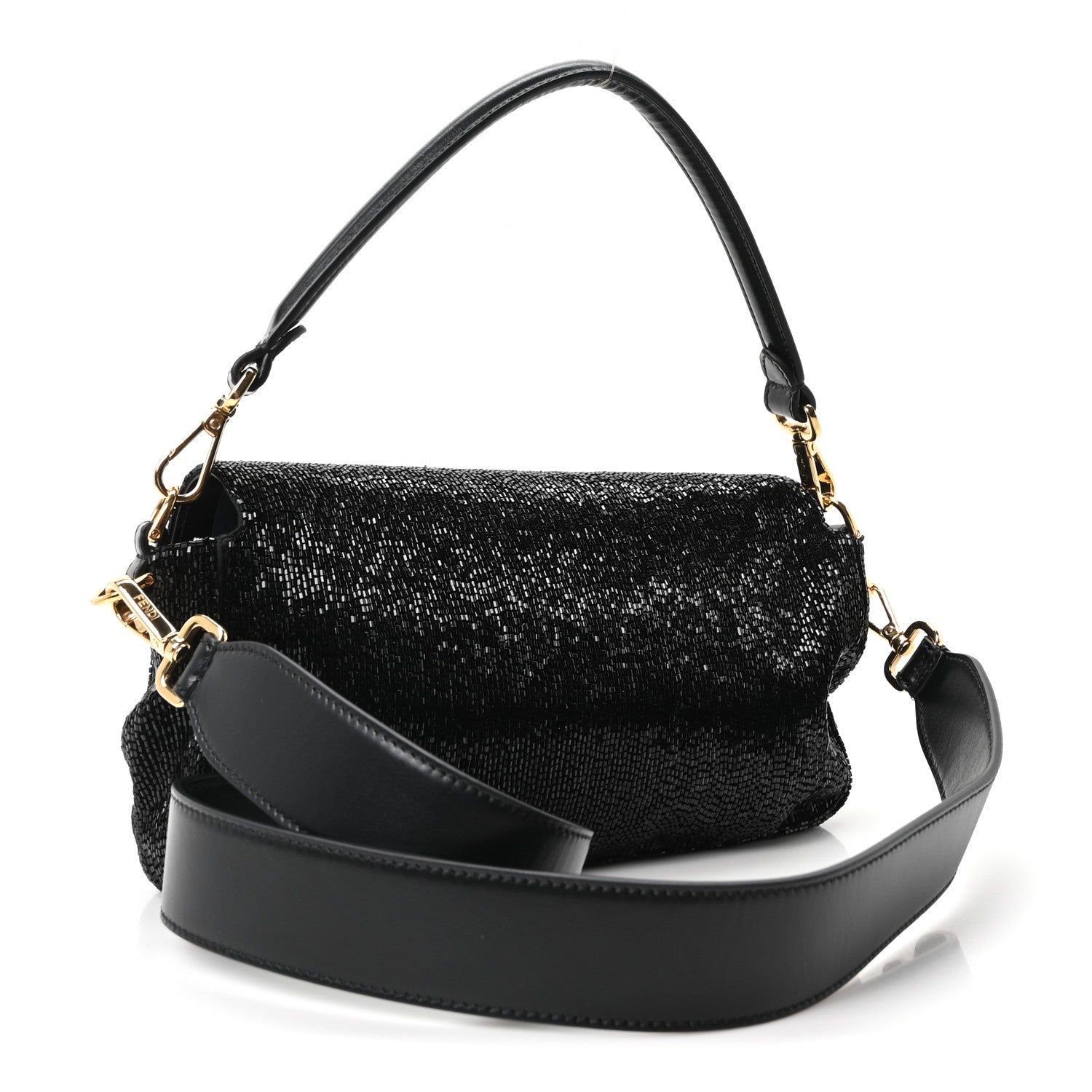 Fendi Beaded Baguette Black 2 of 8