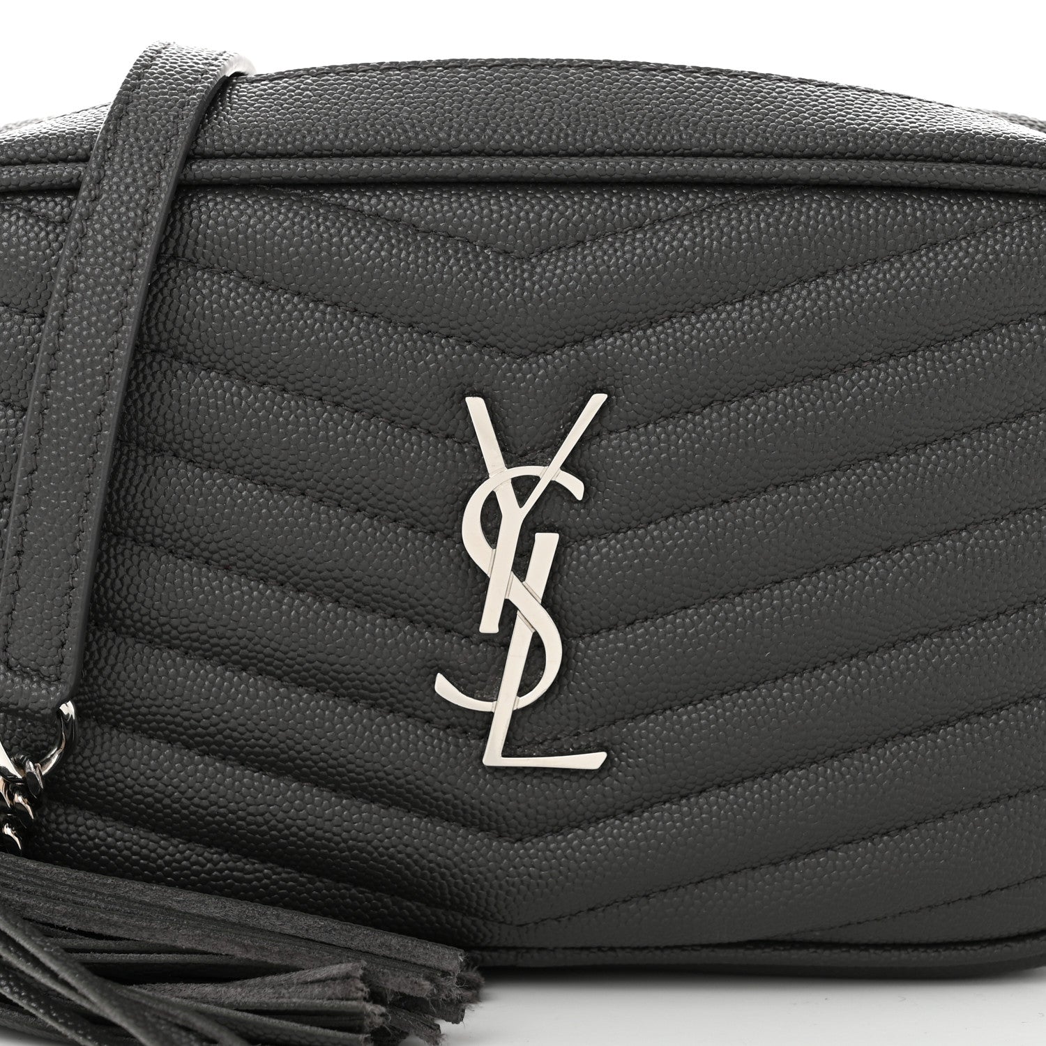 Saint Laurent Grain De Poudre Matelasse Monogram Mini Lou Camera Bag Asphalt 8 of 10