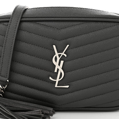 Saint Laurent Grain De Poudre Matelasse Monogram Mini Lou Camera Bag Asphalt 8 of 10