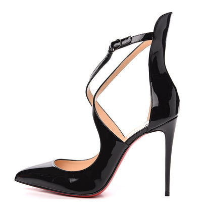 Christian Louboutin Shiny Nappa Marlenarock 100 Pumps 38.5 Black 1 of 8