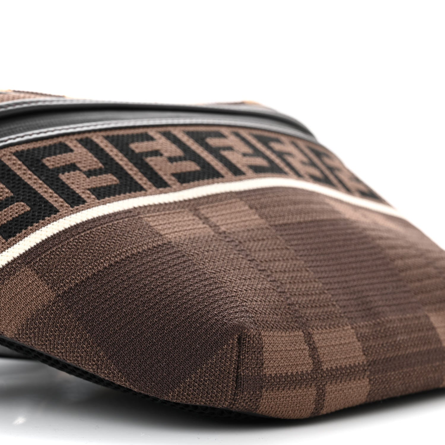 Fendi Vitello Century Maglia Pattern Mix Belt Bag Havana 9 of 10