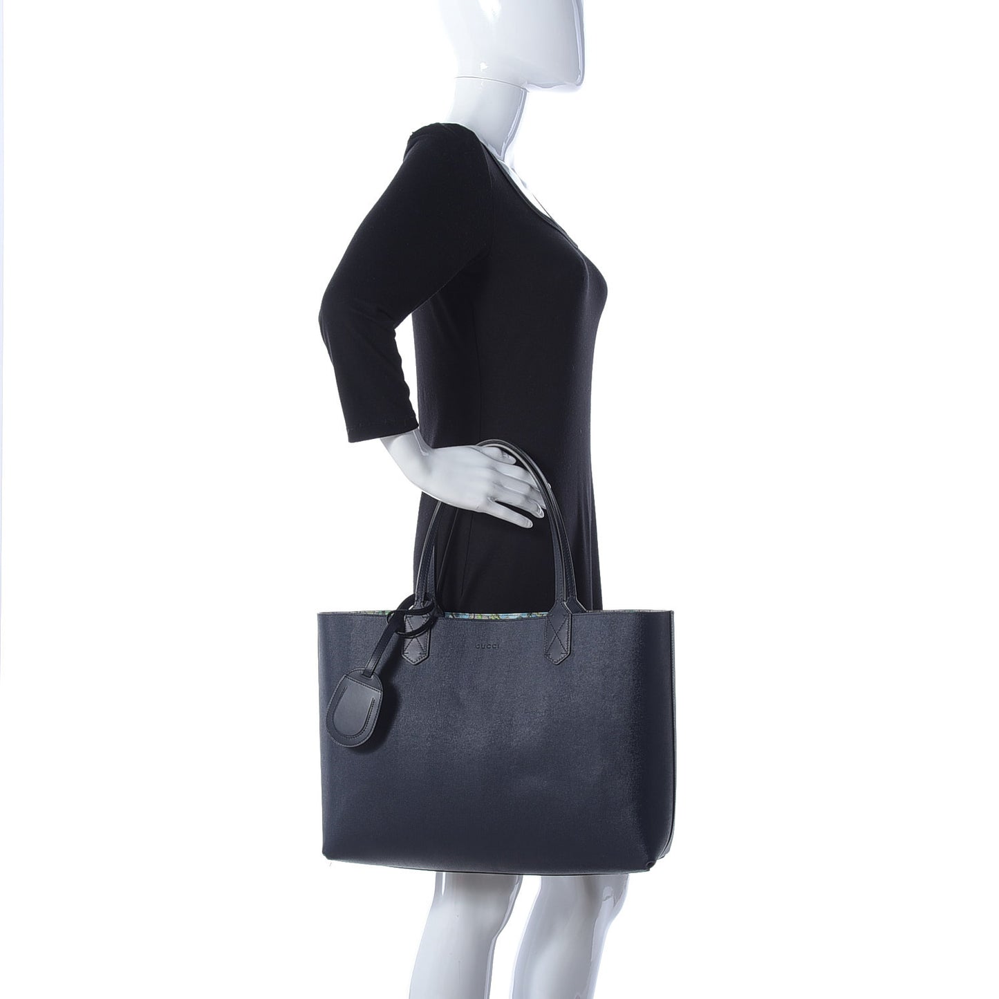 GG Supreme Monogram Blooms Medium Reversible Tote Beige Blue Navy