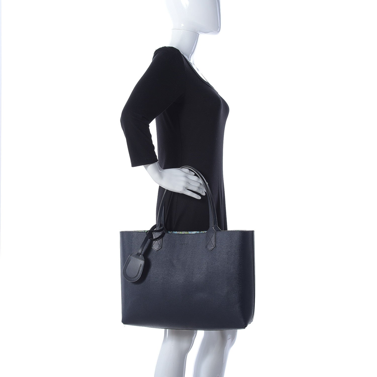 Gucci GG Supreme Monogram Blooms Medium Reversible Tote Beige Blue Navy 2 of 16