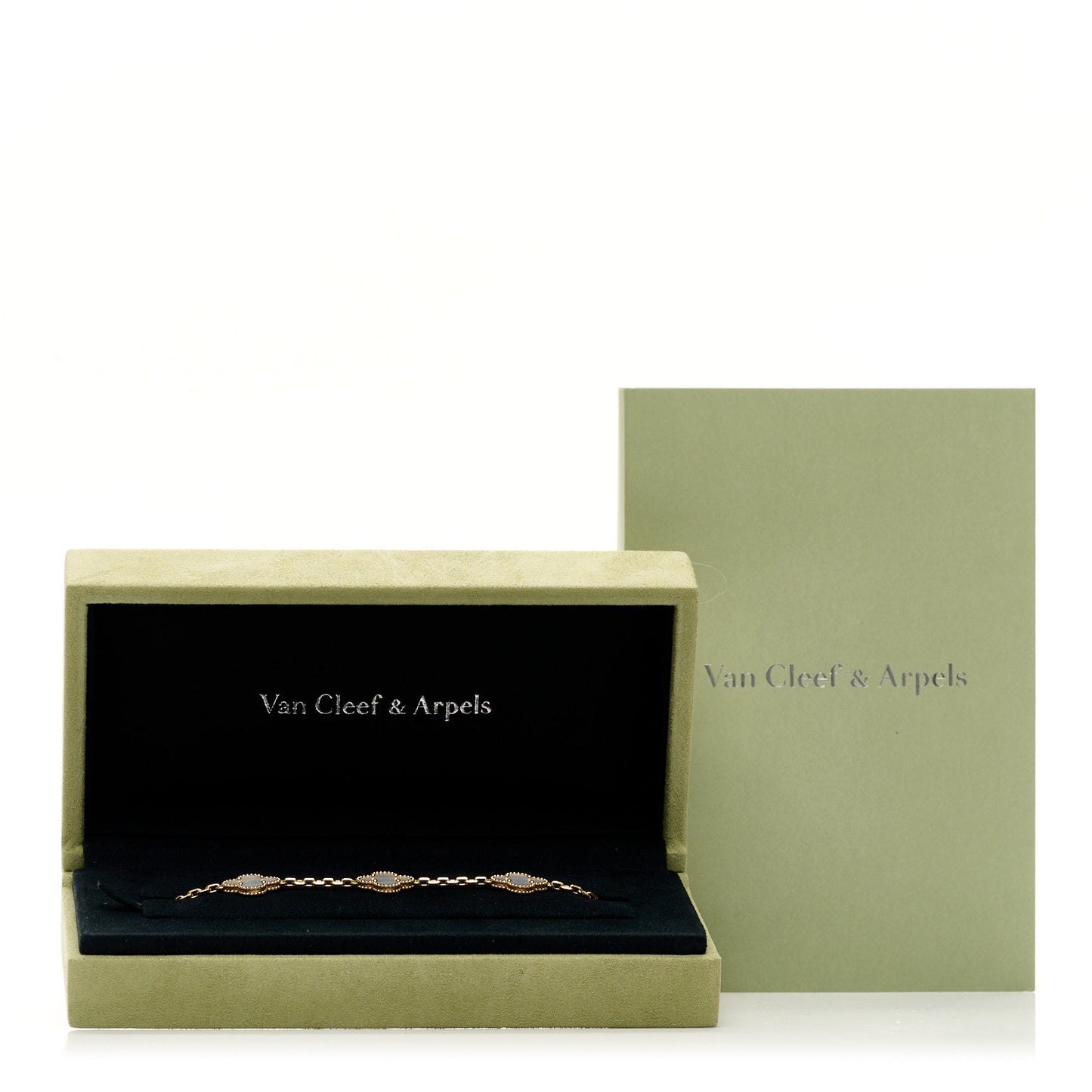 18K Yellow Gold Mother of Pearl 5 Motifs Vintage Alhambra Bracelet