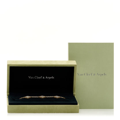 Van Cleef & Arpels 18K Yellow Gold Mother of Pearl 5 Motifs Vintage Alhambra Bracelet 5 of 5