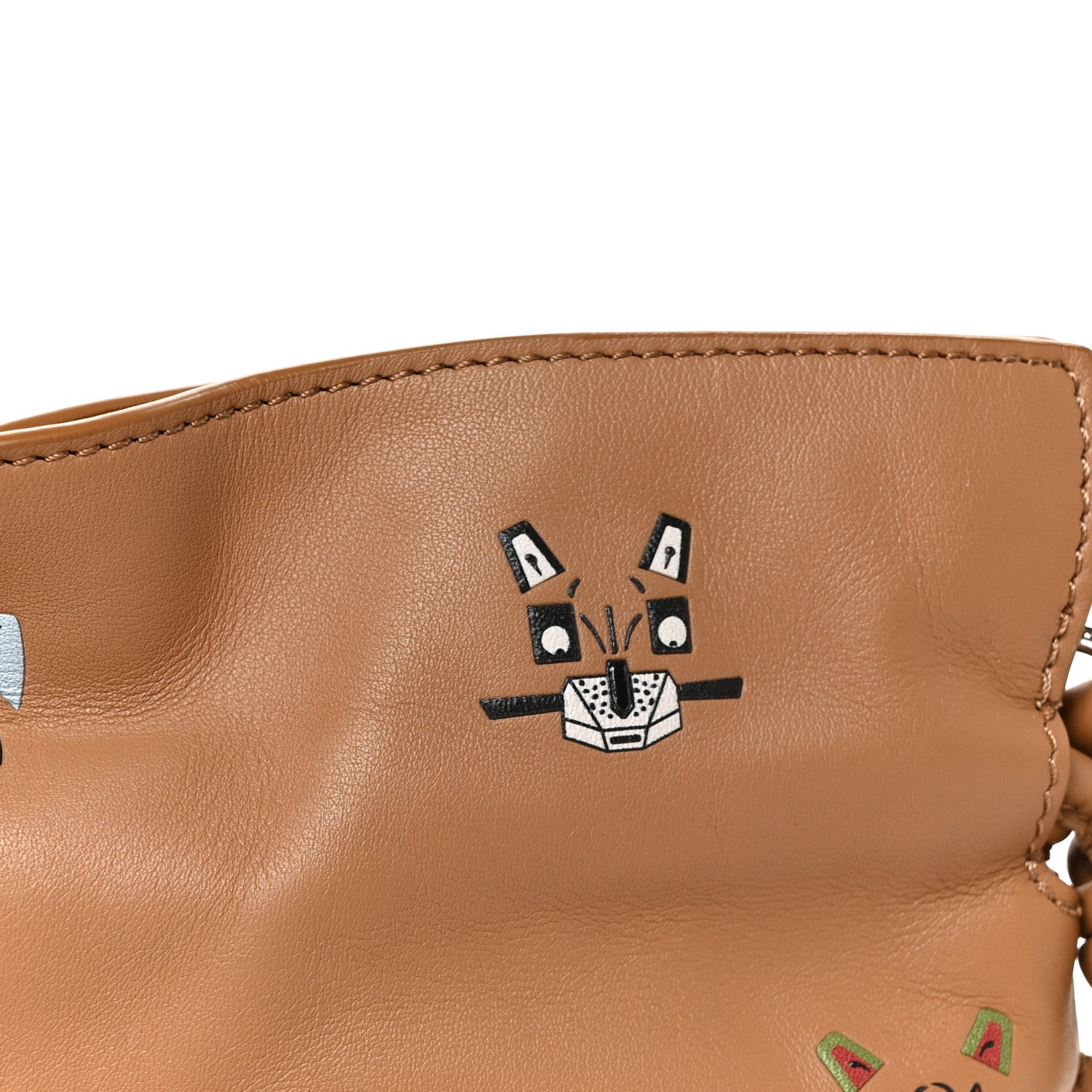 Loewe X Louis Wain Smooth Calfskin Futurist Cats Mini Flamenco Knot Clutch Mocha 9 of 11