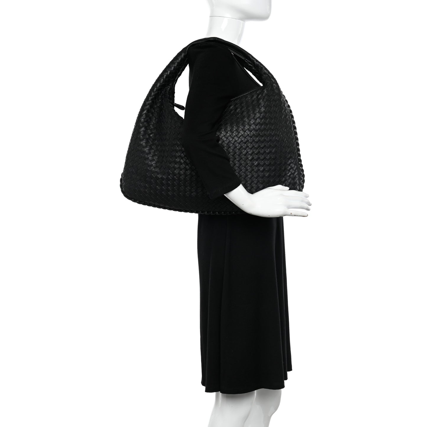 Nappa Intrecciato Large Veneta Hobo Black