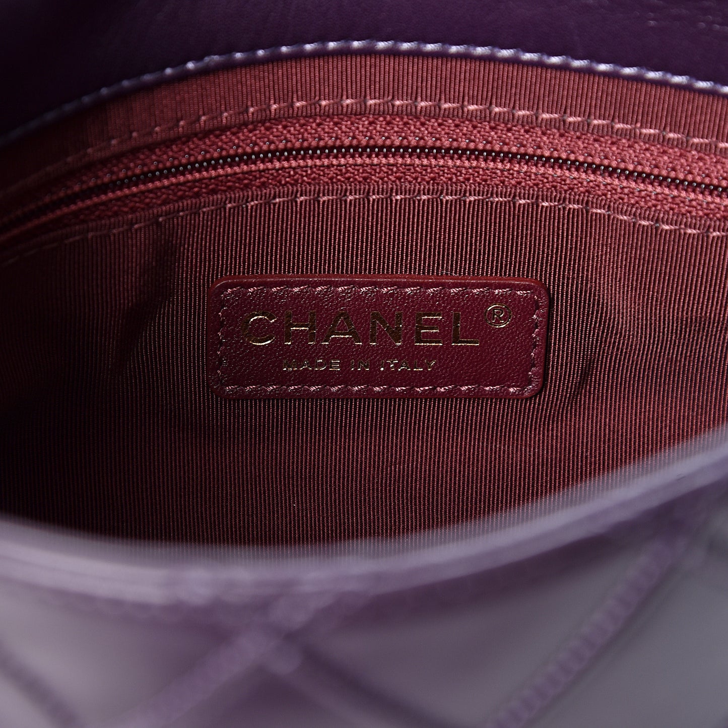 Calfskin Diamond Debossed Medium Cosmos Flap Purple