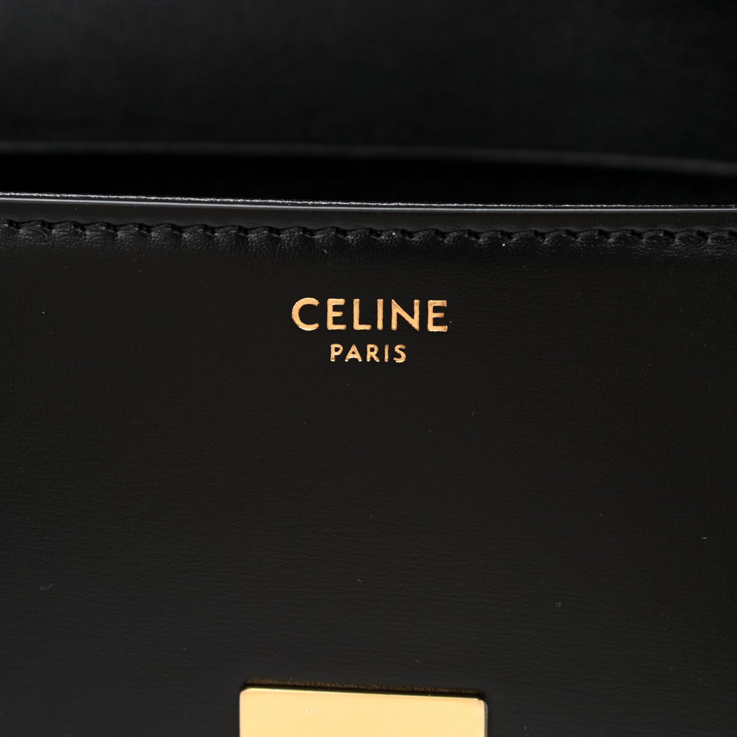 Shiny Calfskin Triomphe Shoulder Bag Black