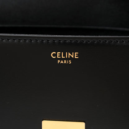 Celine Shiny Calfskin Triomphe Shoulder Bag Black 6 of 9