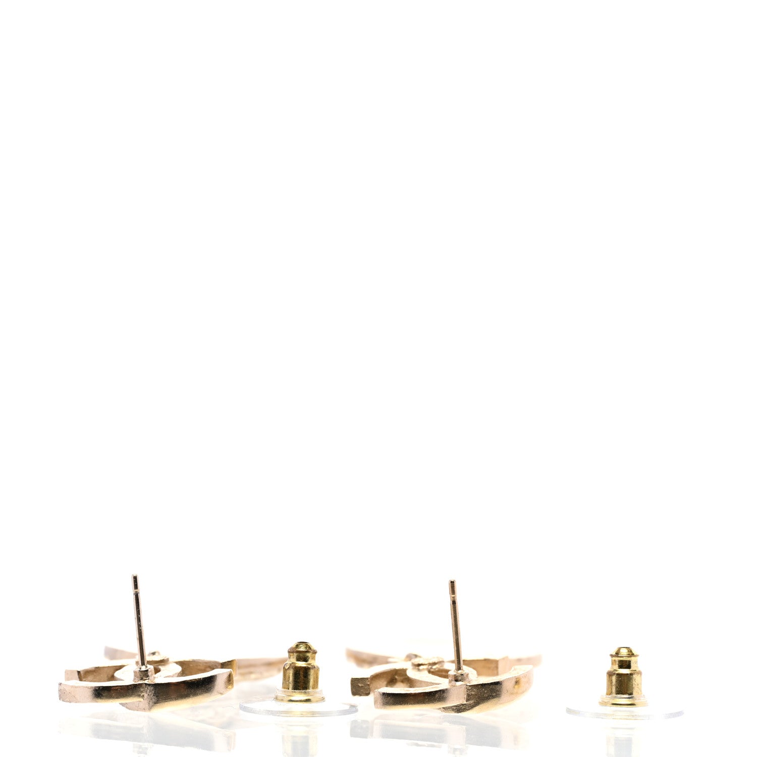 Chanel Crystal CC Medallion Drop Earrings Gold 4 of 5