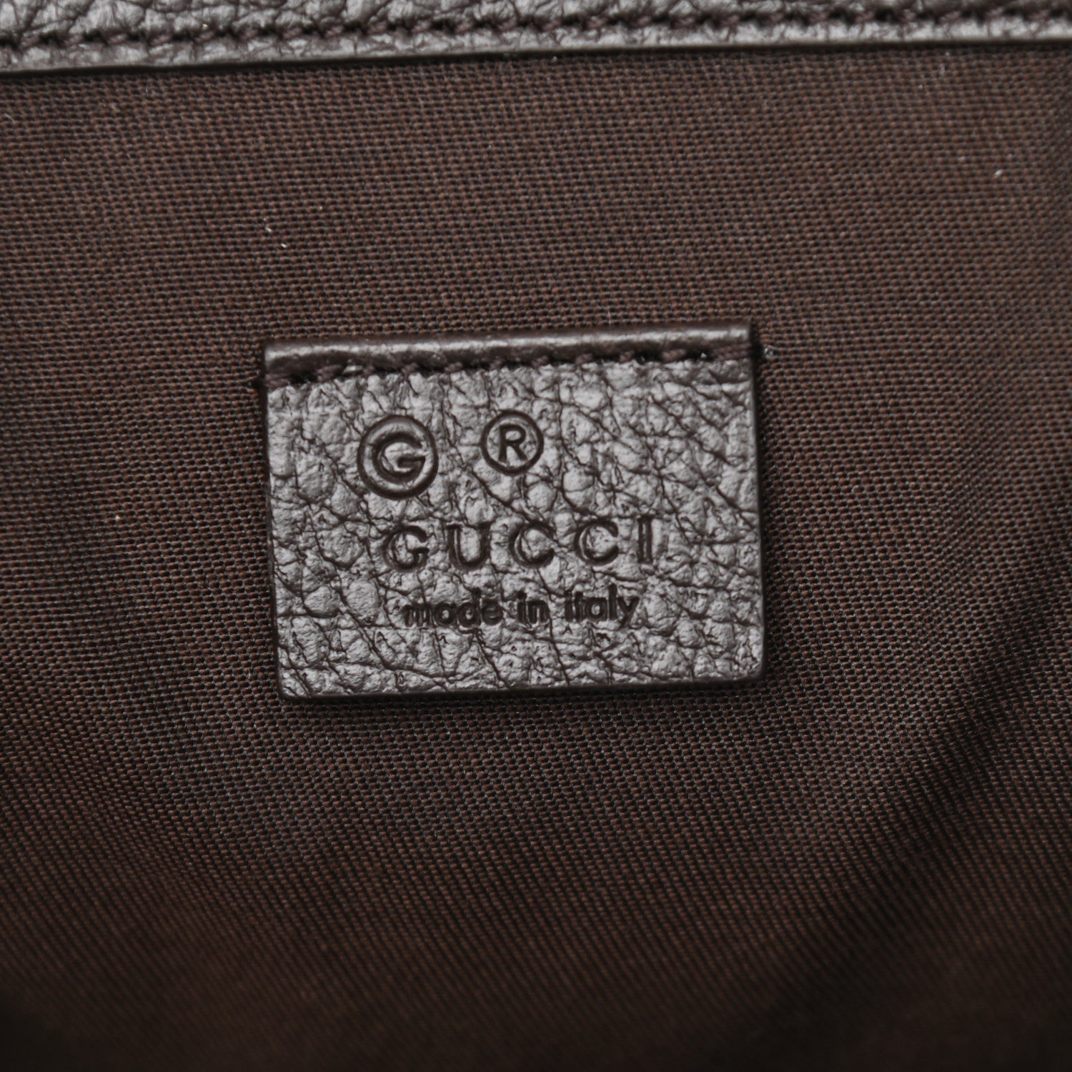 Gucci Monogram Dollar Calfskin O Drawstring Backpack Beige Ebony Testa di Moro Dark Chocolate 6 of 12