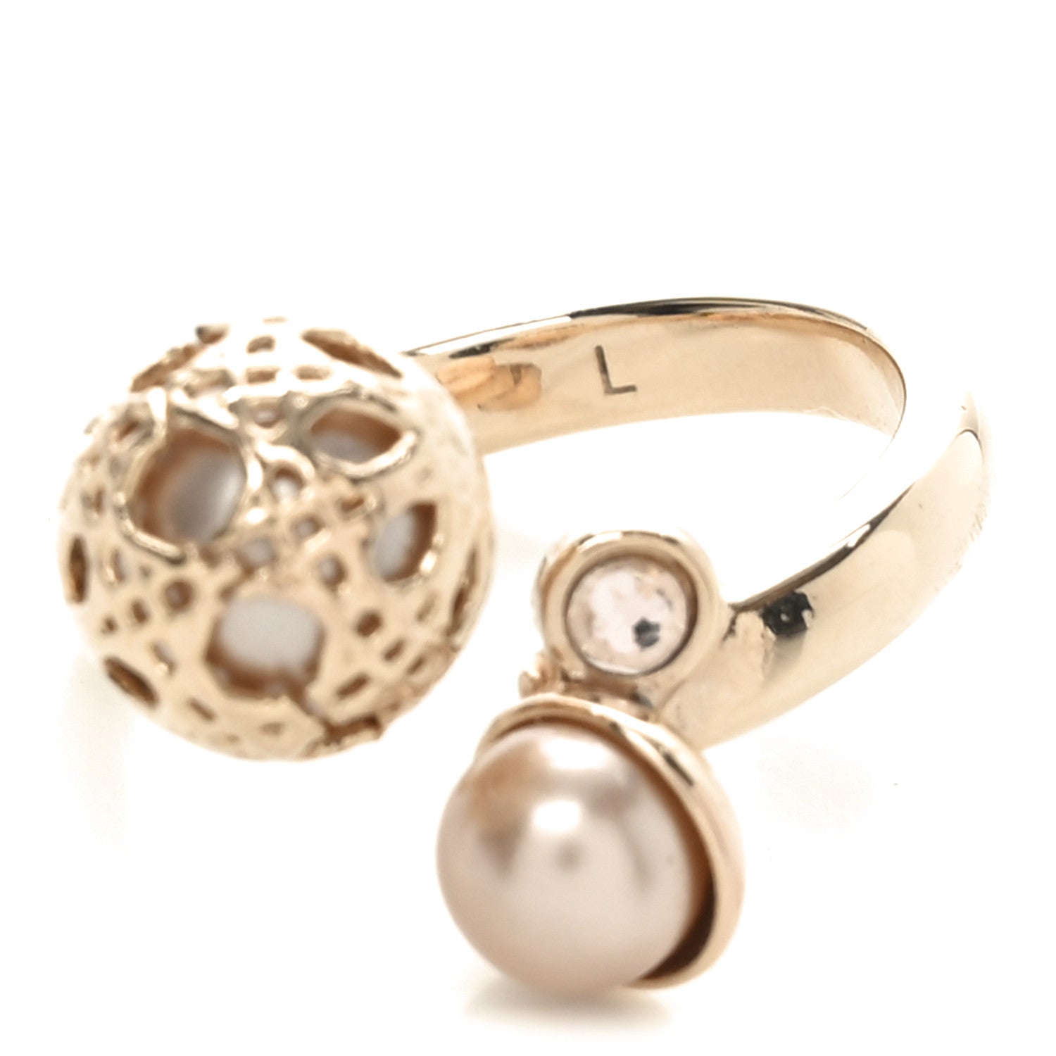 Christian Dior Pearl Secret Cannage Ring 52 6 Rose Gold 4 of 4