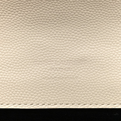Saint Laurent Grain De Poudre Matelasse Chevron Monogram Envelope Clutch Crema Soft 6 of 12