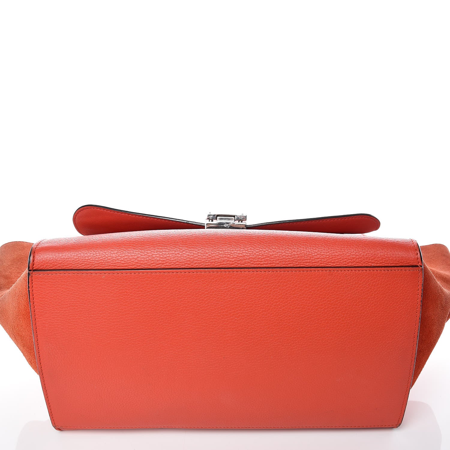 Celine Drummed Calfskin Suede Medium Trapeze Vermillion 13 of 13