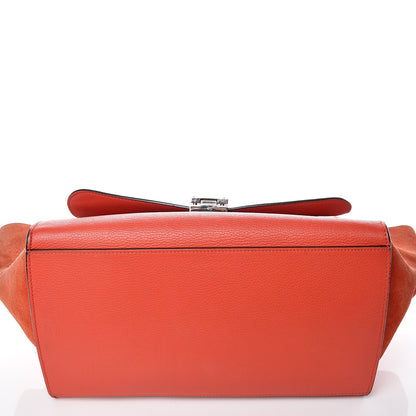 Celine Drummed Calfskin Suede Medium Trapeze Vermillion 13 of 13