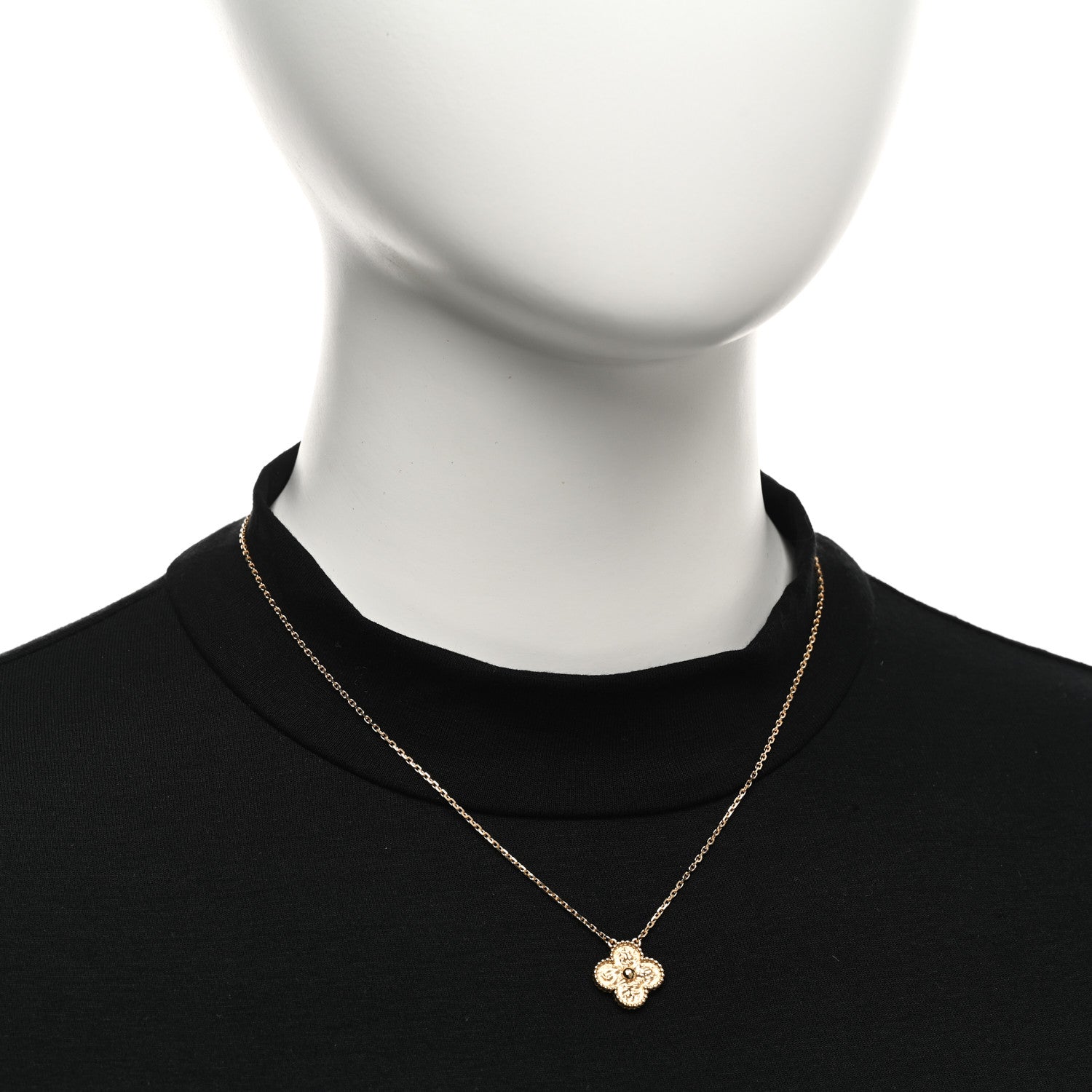 Van Cleef & Arpels 18K Yellow Gold Vintage Alhambra Pendant Necklace 2 of 5