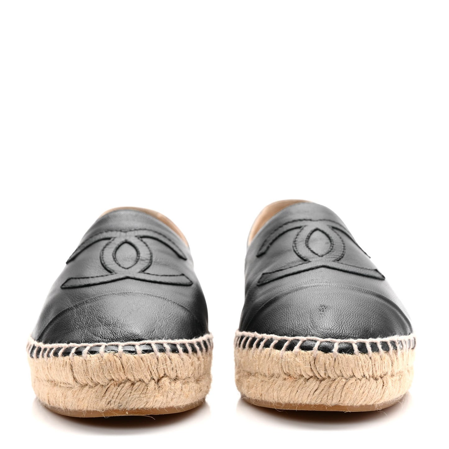 Lambskin CC Espadrilles 37 Black