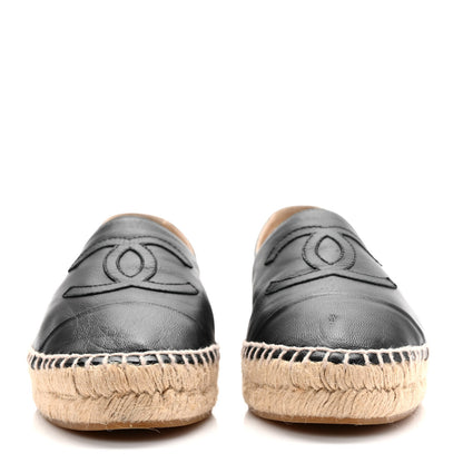 Chanel Lambskin CC Espadrilles 37 Black 2 of 8