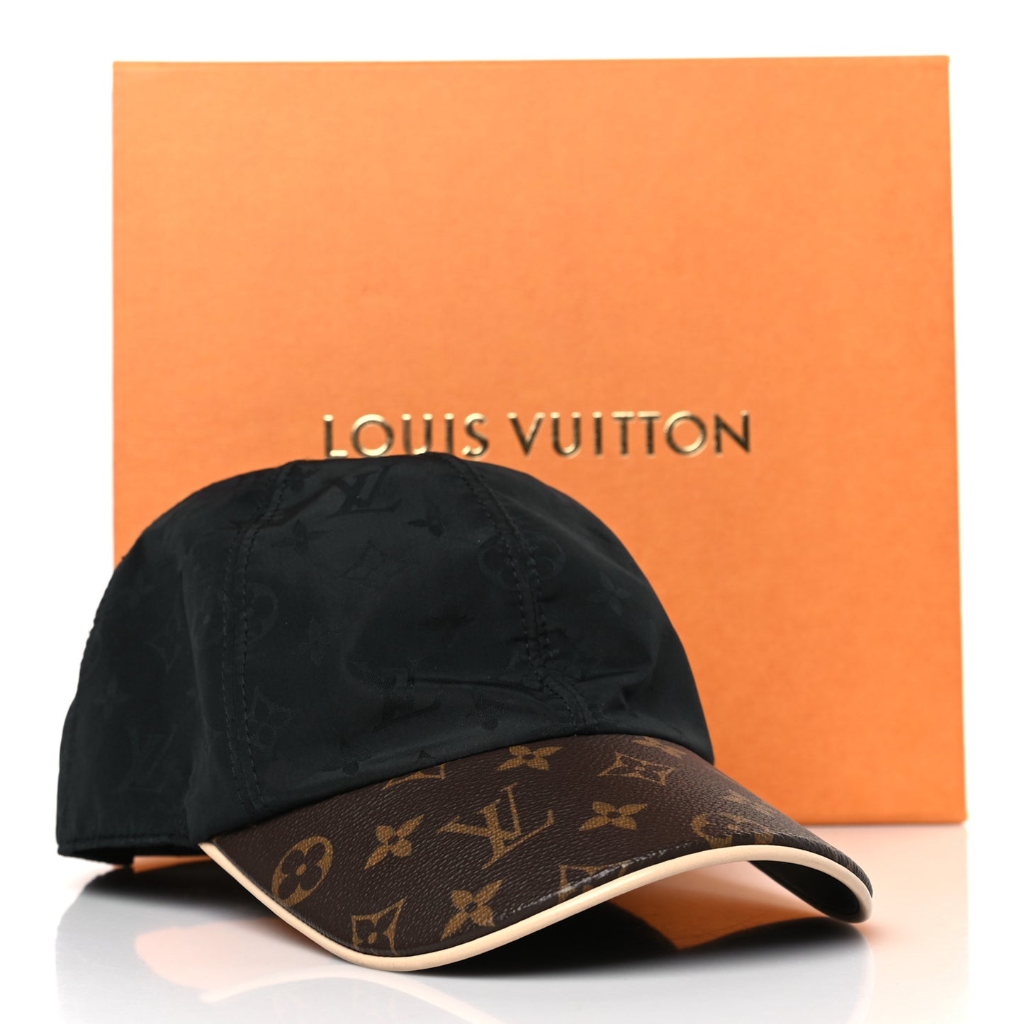 Polyester Silk Monogram LV Get Ready Cap M Black