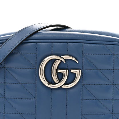 Gucci Calfskin Matelasse Aria Small GG Marmont Chain Shoulder Bag Clear Blue 8 of 13