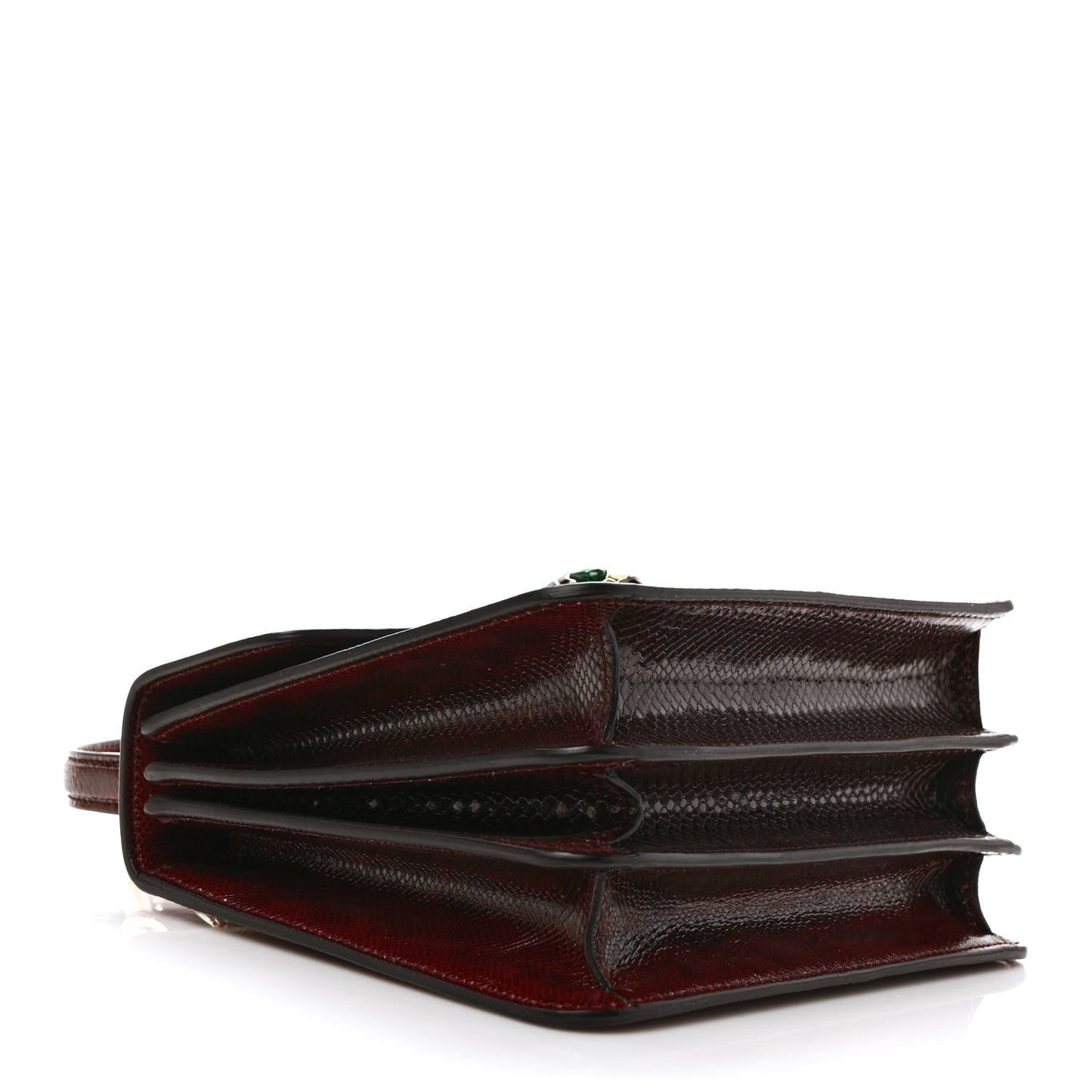 Shiny Karung Serpenti Forever Top Handle Dark Red
