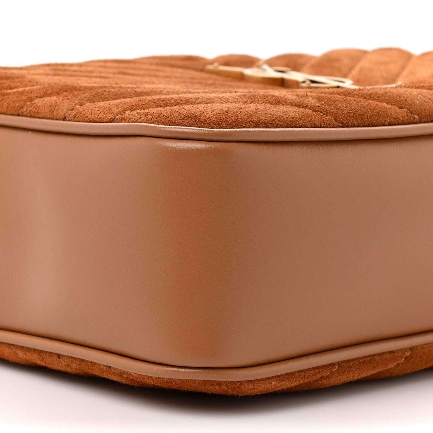 Suede Matelasse Monogram Lou Camera Bag Cinnamon