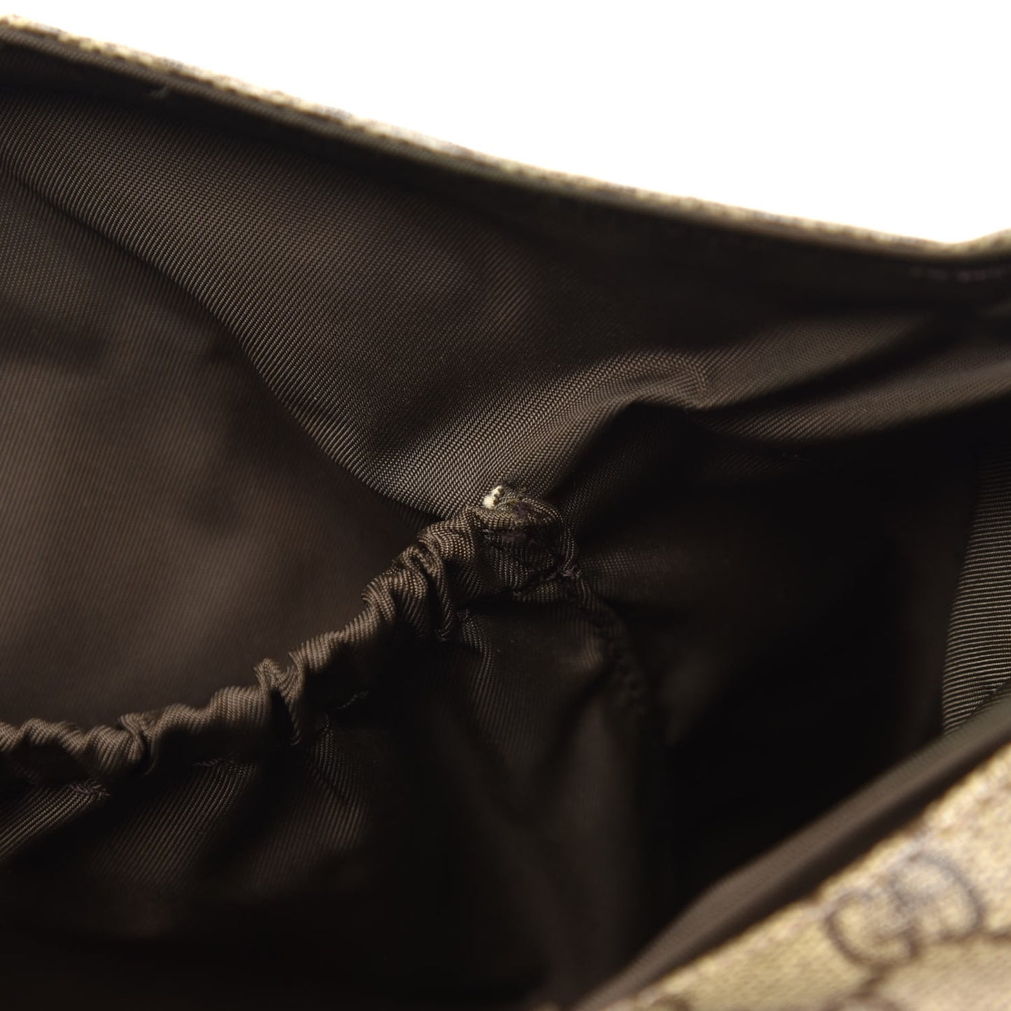 GG Supreme Monogram Selleria Calfskin Messenger Diaper Bag Beige Ebony Cocoa Dark Chocolate