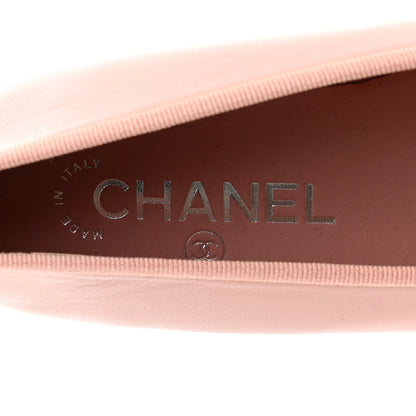 Chanel Lambskin Cap Toe CC Ballerina Flats 36.5 Light Pink Dark Pink 6 of 9
