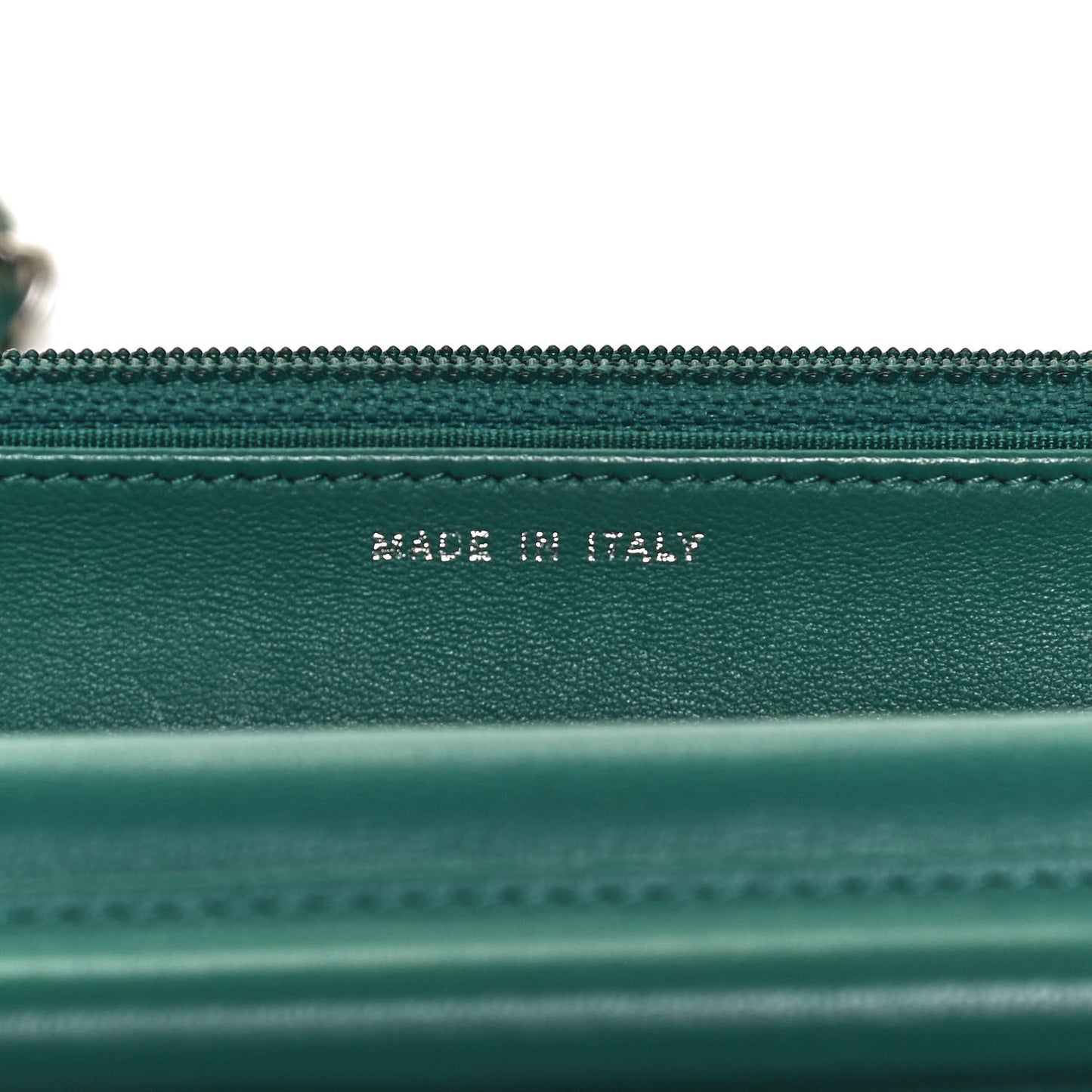 Calfskin Diamond Stitch Wallet On Chain WOC Turquoise