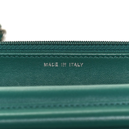 Chanel Calfskin Diamond Stitch Wallet On Chain WOC Turquoise 7 of 13