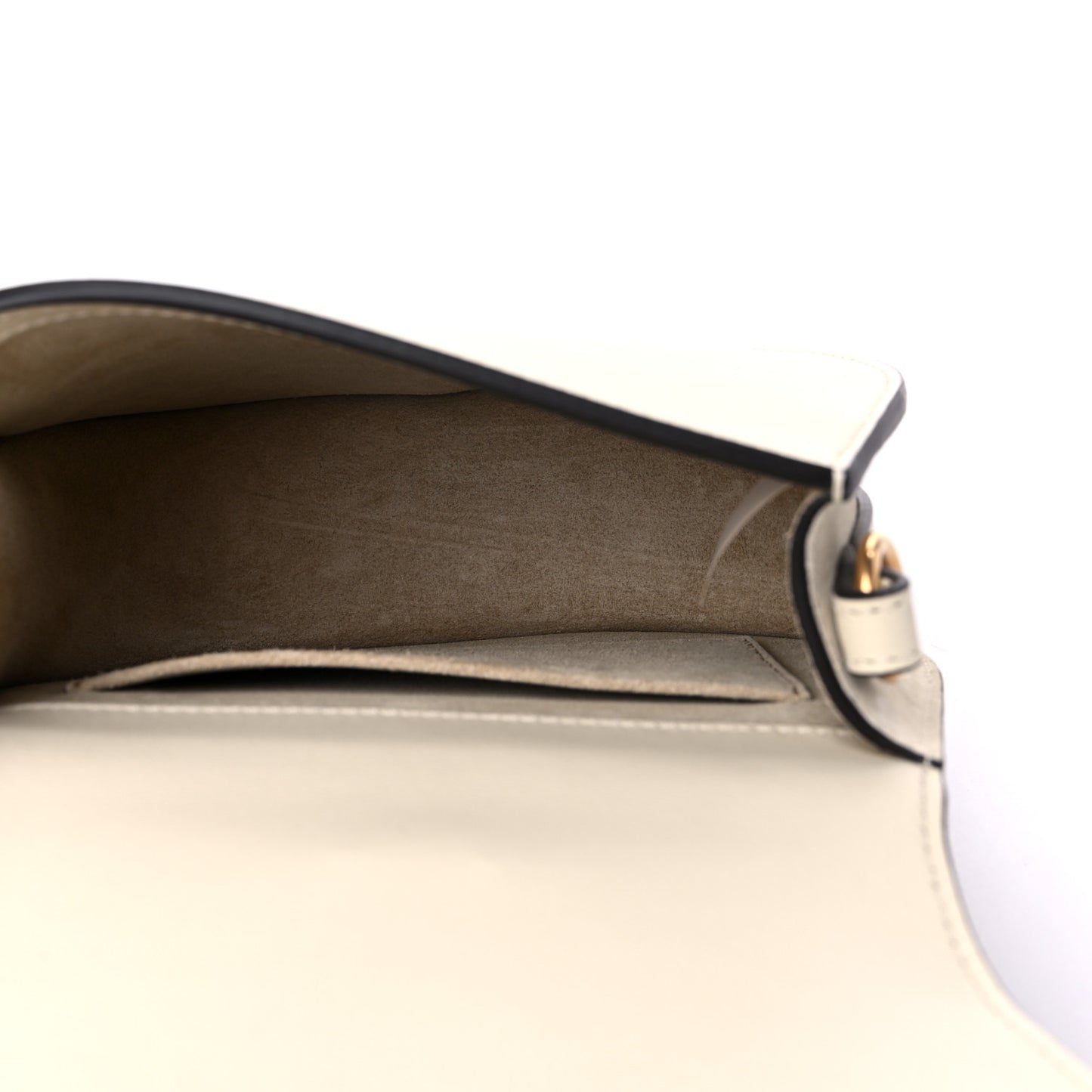 Calfskin Suede Small Nile Bracelet Bag Off White