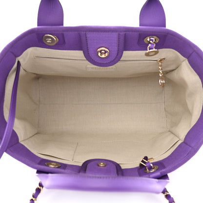 Chanel Mixed Fibers Small Deauville Tote Purple 6 of 13