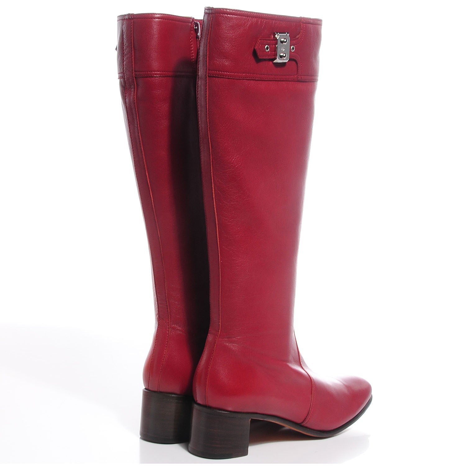 Hermes Chevre de Coromandel Nancy Boots Rouge H 38 4 of 10